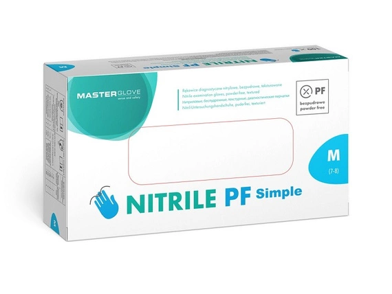 Rękawice nitrylowe Master Glove Nitrile PF Simple Blue 100 szt. 