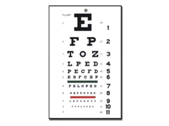 Tablica optometryczna 6m o wymiarach 28 x 56cm