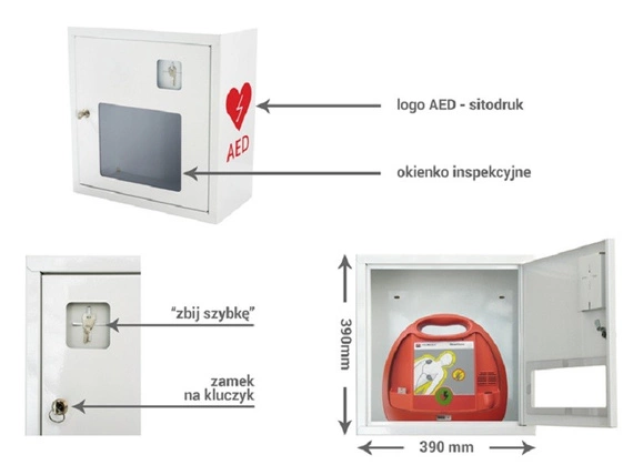 Szafka na defibrylator AED na klucz ASB1001