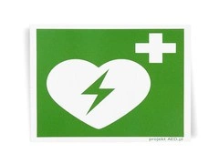 Naklejka defibrylator AED