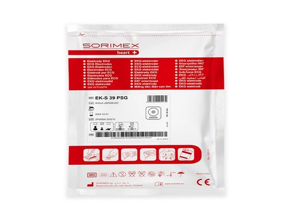 Elektroda EKG EK-S 39 PSG, pianka, żel stały, 36x39 mm, 50 sztuk