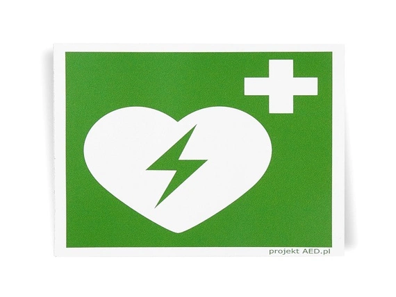 Naklejka defibrylator AED